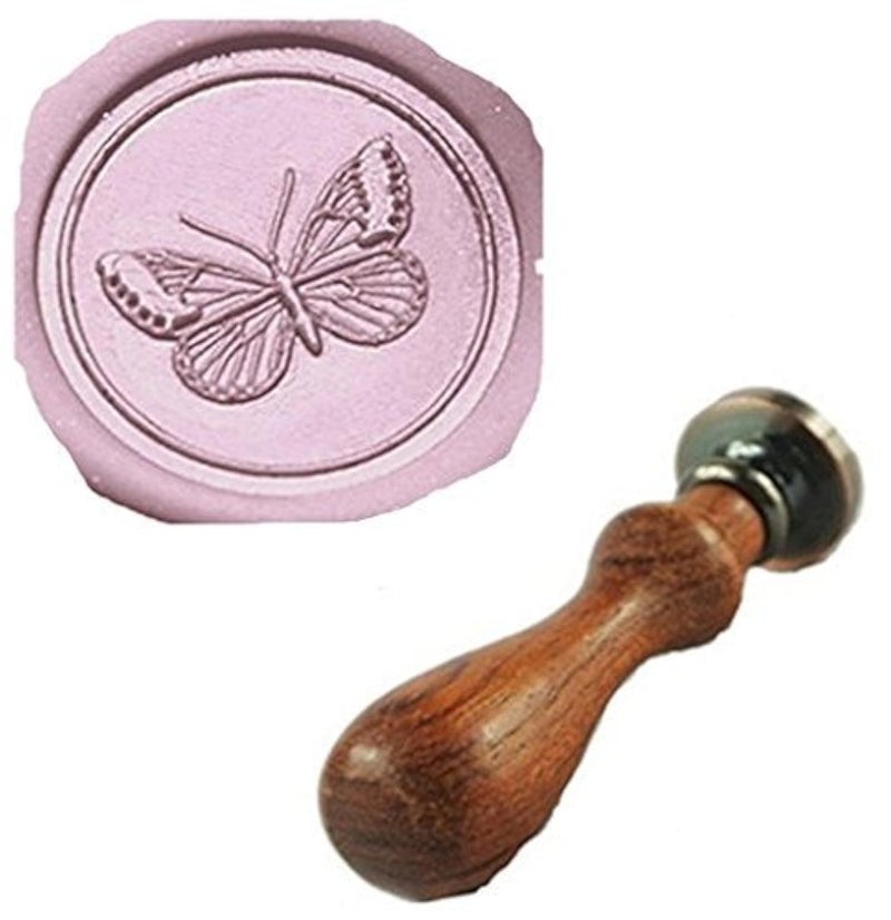 MDLG Vintage Butterfly Wax Seal Sealing Stamp Embellishment Wedding Invitation Card Snail Mail Harvest Gift Wrapping Wine Package Great Christmas Gift Idea Insect Wax Seal Stamp Set - Image 1